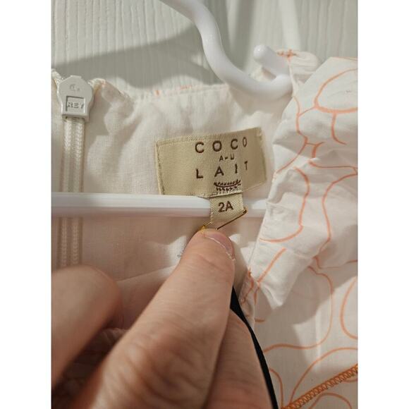 Coco Au Lait White Orange Bertha Collar Balloon Skirt Size 2T NWT - Picture 2 of 6